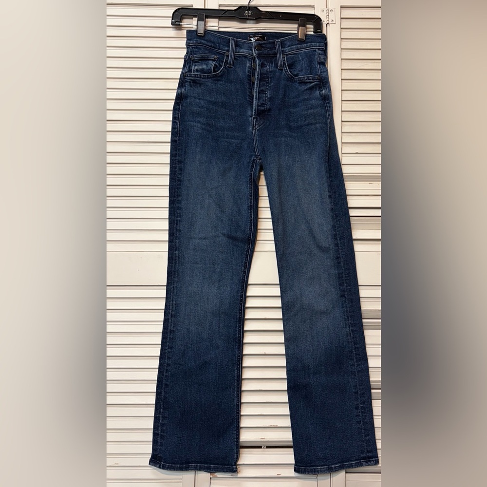 MOTHER The Tripper Ankle Jeans Womens 24 Indigo Blue High Rise Wide Leg 1566-104